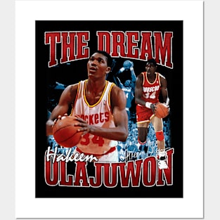 Hakeem Olajuwon The Dream Basketball Legend Signature 80S 90S Bootleg Rap Posters and Art